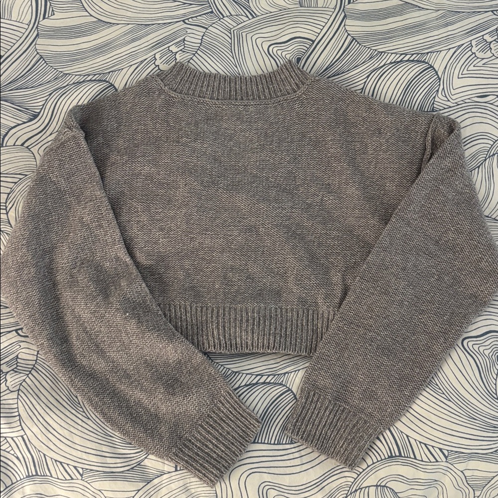 Garage Heather Gray Cropped Women's Cardigan - Picture 3 of 3